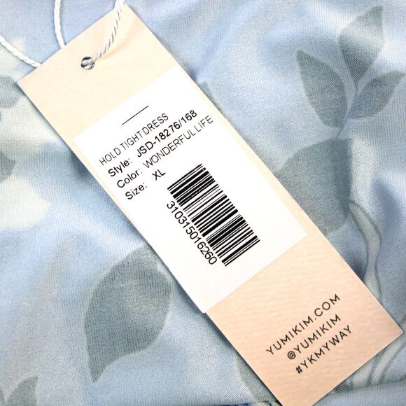 NEW Yumi Kim Maternity XL Hold Tight Dress Wonderful Life Blue Floral Stretchy - Picture 11 of 14